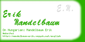 erik mandelbaum business card